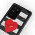 Black And White Striped Heart Galaxy Note20 Ultra 5G Waterproof Case